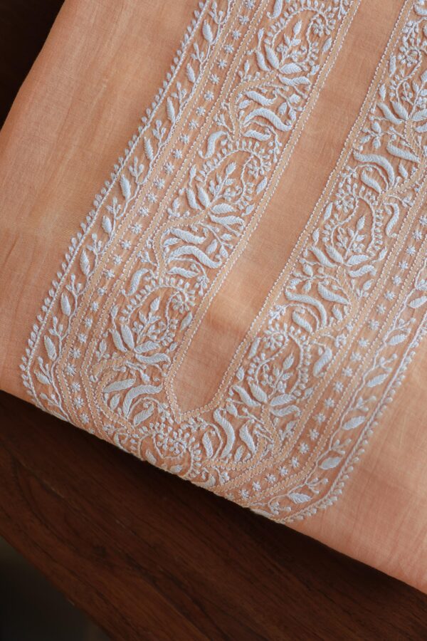 Malmal Chikankari Unstitched Men's Kurtas Fabrics - Image 9