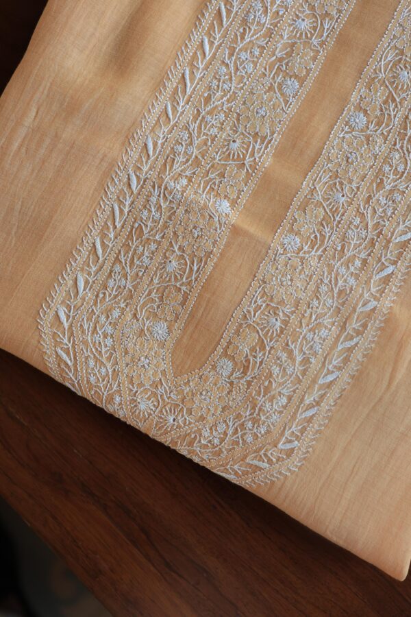 Malmal Chikankari Unstitched Men's Kurtas Fabrics - Image 9