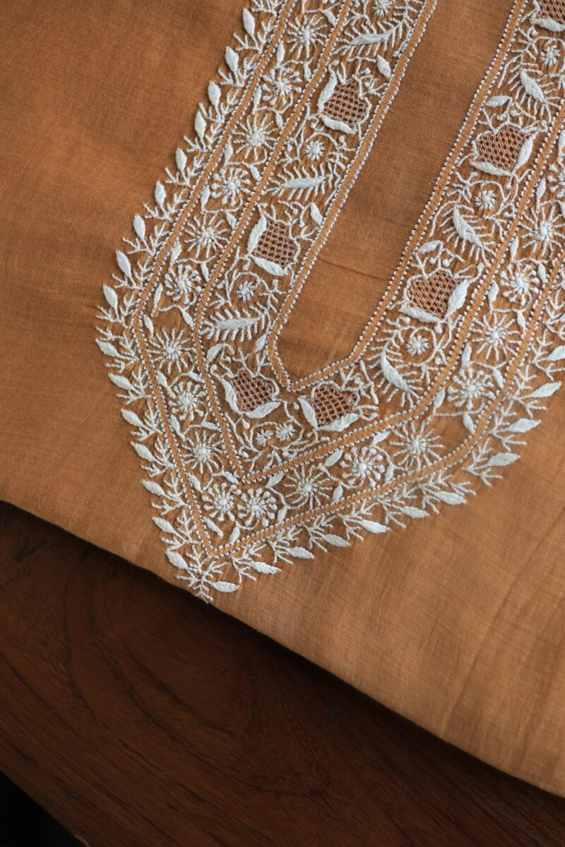 Malmal Chikankari Unstitched Men's Kurtas Fabrics