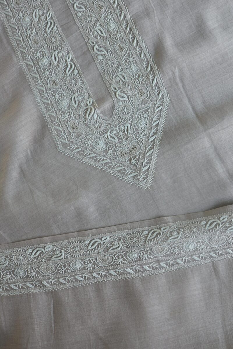 Malmal Chikankari Unstitched Men's Kurtas Fabrics