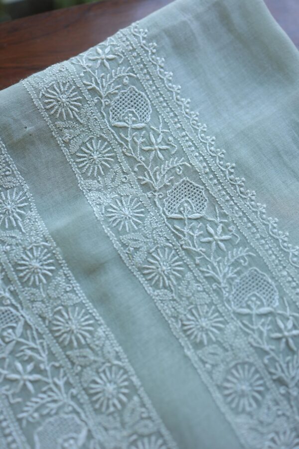 Malmal Chikankari Unstitched Men's Kurtas Fabrics - Image 10