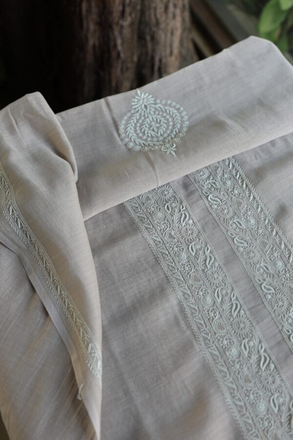 Malmal Chikankari Unstitched Men's Kurtas Fabrics