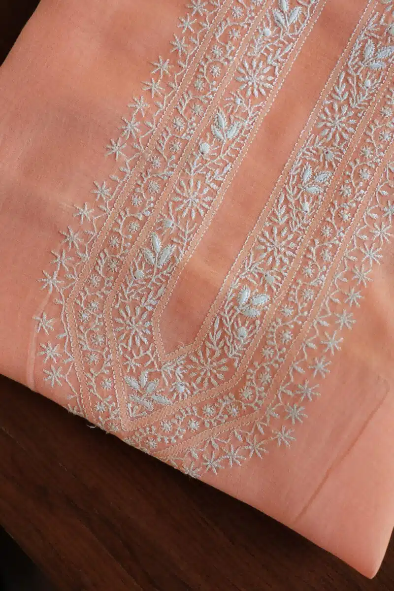 Malmal Chikankari Unstitched Men's Kurtas Fabrics