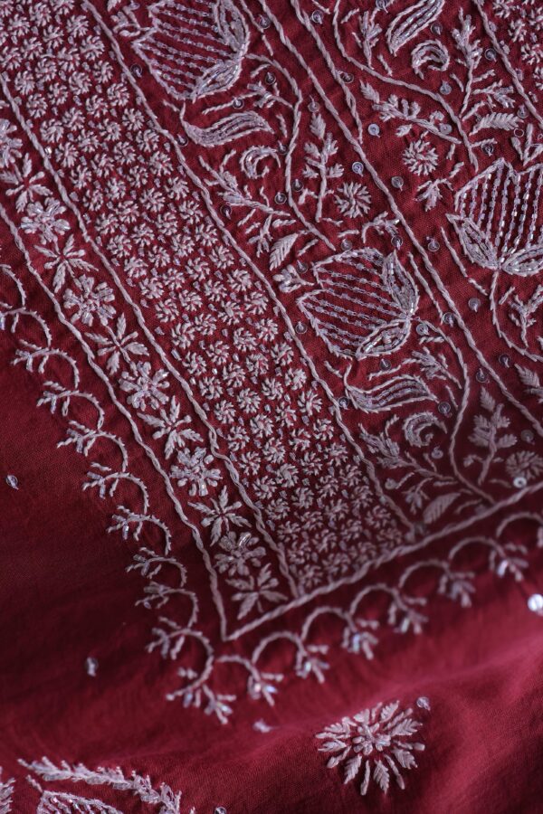 Malmals Pearl Work Fine Chikankari Unstitched Fabrics - Image 3