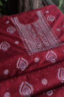 Malmals Pearl Work Fine Chikankari Unstitched Fabrics