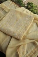 Malmals Pearl Work Fine Chikankari Unstitched Fabrics
