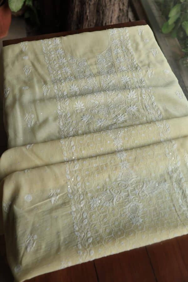 Malmals Pearl Work Fine Chikankari Unstitched Fabrics - Image 10