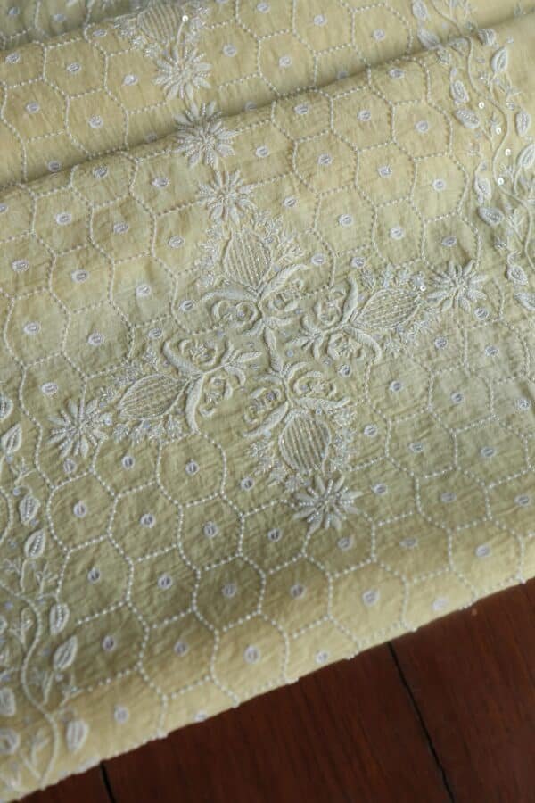 Malmals Pearl Work Fine Chikankari Unstitched Fabrics - Image 12