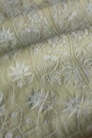 Malmals Pearl Work Fine Chikankari Unstitched Fabrics