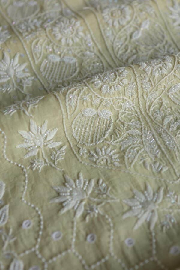 Malmals Pearl Work Fine Chikankari Unstitched Fabrics - Image 13