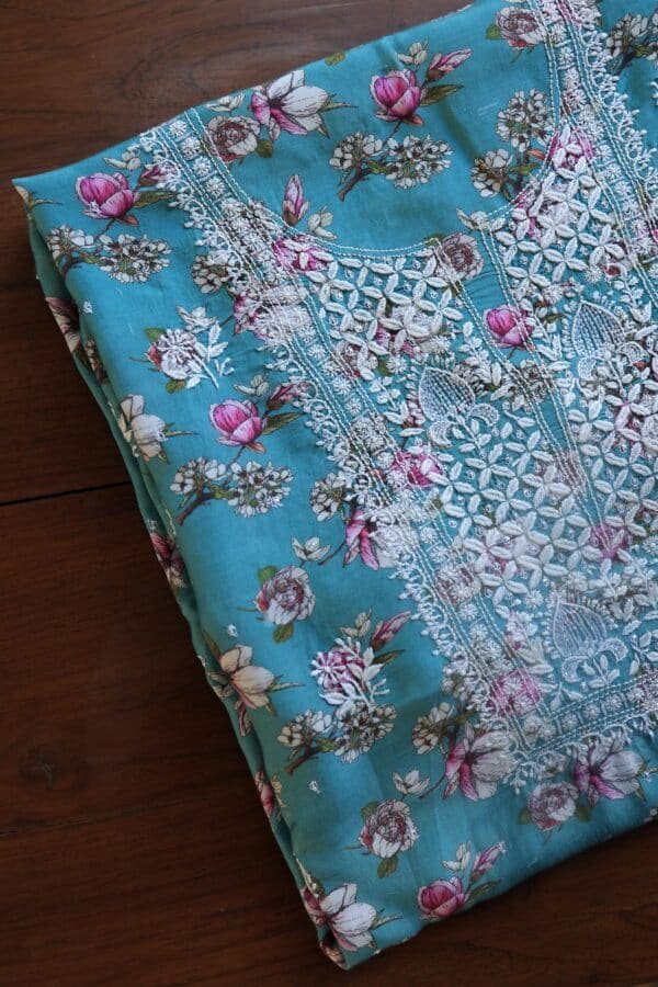 Muslin Chikankari Kurta Fabrics - Image 2