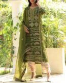 Noor Organza Silk Chikankari Straight Cut Kurta Dupatta Set