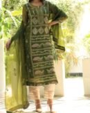 Noor Organza Silk Chikankari Straight Cut Kurta Dupatta Set