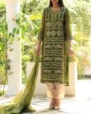 Noor Organza Silk Chikankari Straight Cut Kurta Dupatta Set