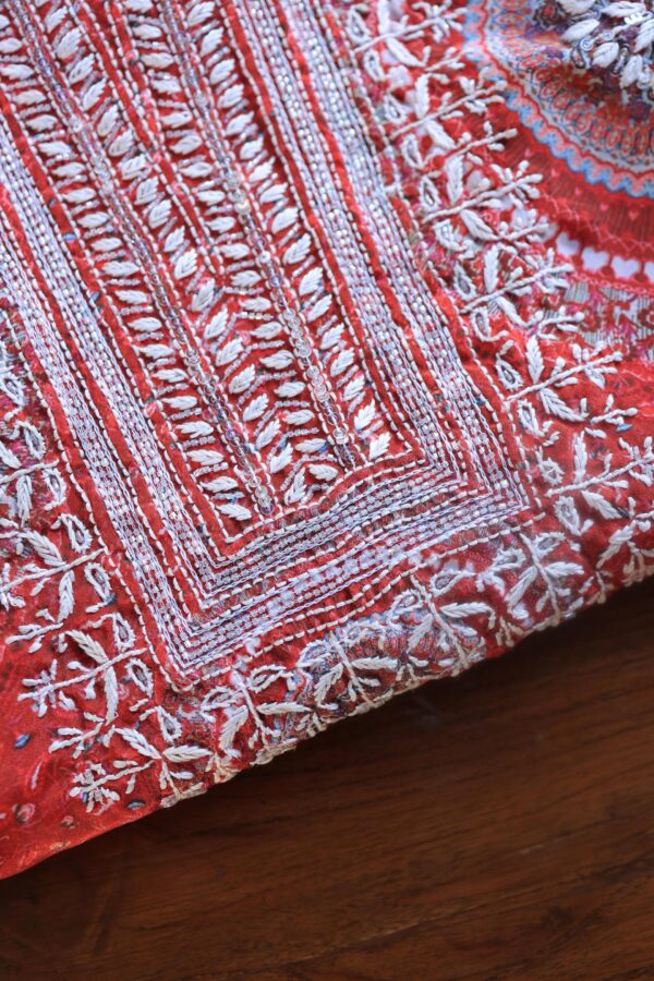 Pink Muslin Chikankari Kurta Fabrics - Image 10