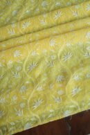 Yellow Crush Chanderi Sequins Chikankari Kurta Dupatta Set