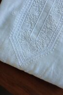 Stripe Tissue Pearl Chikankari Unisex Unstitched Kurta Fabrics