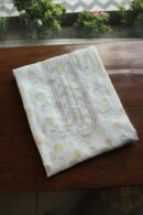 Zari Chanderi Unisex Chikankari Unstitched Men's Kurta Fabric