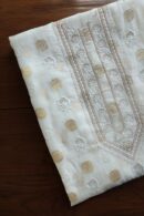 Zari Chanderi Unisex Chikankari Unstitched Men's Kurta Fabric