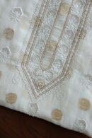 Zari Chanderi Unisex Chikankari Unstitched Men's Kurta Fabric