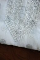 Zari Chanderi Unisex Chikankari Unstitched Men's Kurta Fabric