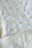 Zari Chanderi Unisex Chikankari Unstitched Men's Kurta Fabric