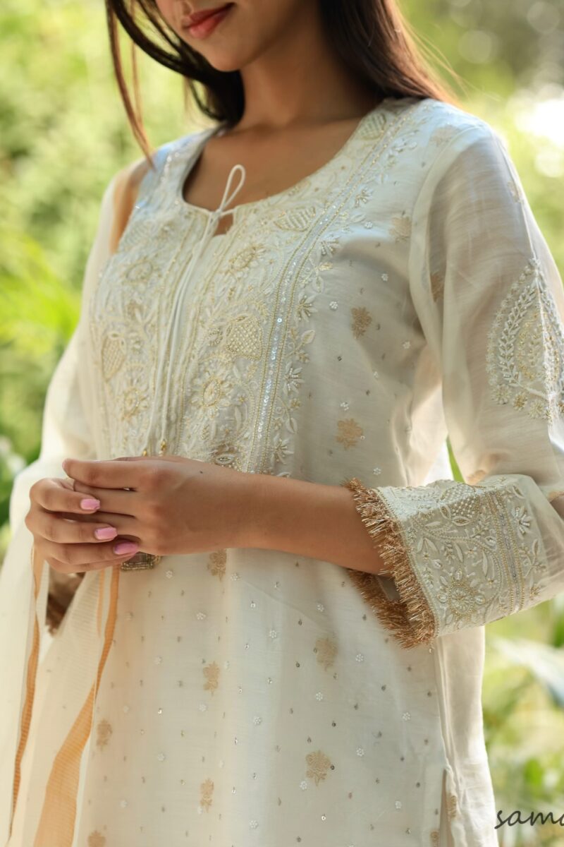 Benarasi Zari Chanderi Chikankari Sharara Set