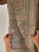 Natural Shade Fine Chikankari Ari Tissue Silk Dupatta