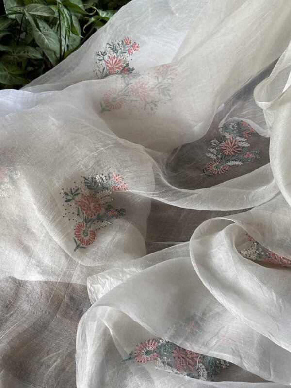 Net Organza Chikankari Saree - Image 12