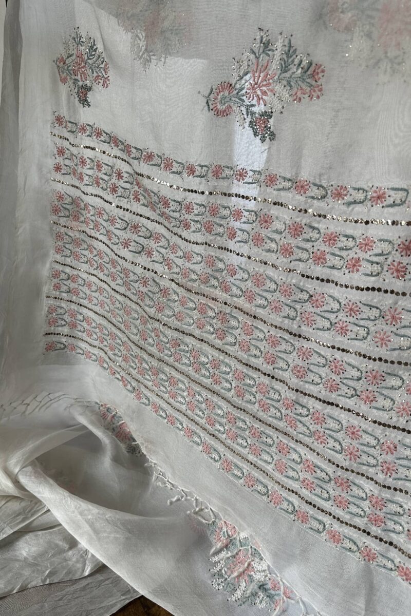 Net Organza Chikankari Saree