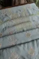 Malmal Cotton Fine Chikankari Kamdani Unstitched Fabrics