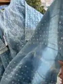 Powder Blue | Mal Chanderi Pearl Work Chikankari Anarkali With Dupatta