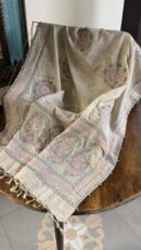 Natural Shade Fine Chikankari Ari Tissue Silk Dupatta