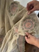 Natural Shade Fine Chikankari Ari Tissue Silk Dupatta