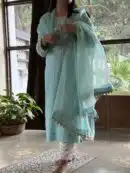 Daraz Applique Chikankari Mukaish Kurta Dupatta Set