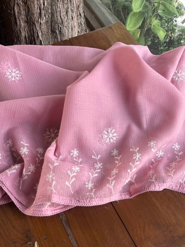 Semi Stitched Tepchi Kota Chikankari Kurta Dupatta Set - Image 4