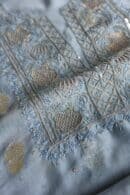 Silk Blue Banarasi Zari Chanderi Unstitched Chikankari Fabrics