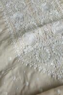 Beige Cotton Chikankari Unstitched Kurta Fabrics