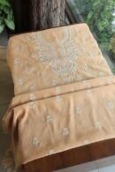 Beige Mal Cotton Chikankari Unstitched Kurta Dupatta Fabrics With Kamdani