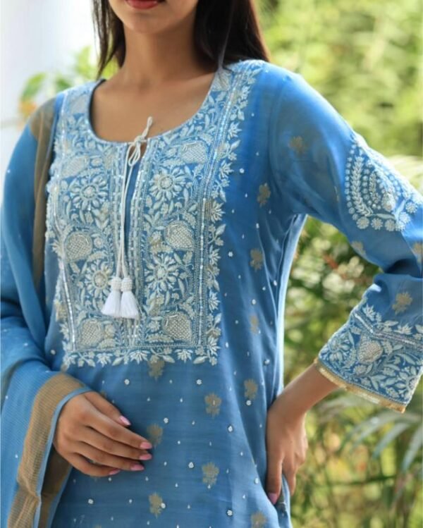 Banarasi Zari Chanderi Chikankari Sharara Set