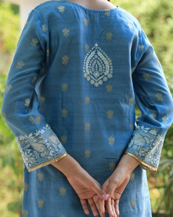 Banarasi Zari Chanderi Chikankari Sharara Set - Image 13