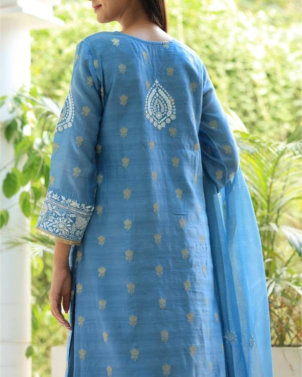 Banarasi Zari Chanderi Chikankari Sharara Set