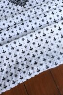 White & Black Cotton Chikankari Unstitched Kurta Fabrics