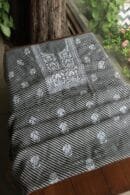 Black Kota Cotton Chikankari Unstitched Kurta Fabrics