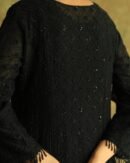 Black Mal Chanderi Pearl Work Chikankari Anarkali With Dupatta
