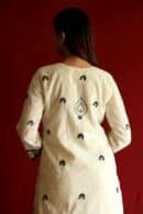Black & White Applique Work With Fine Chikankari Ready to Wear Kurta