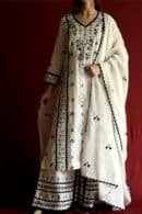 Black & White Daraz Cotton Fine Chikankari Dupatta