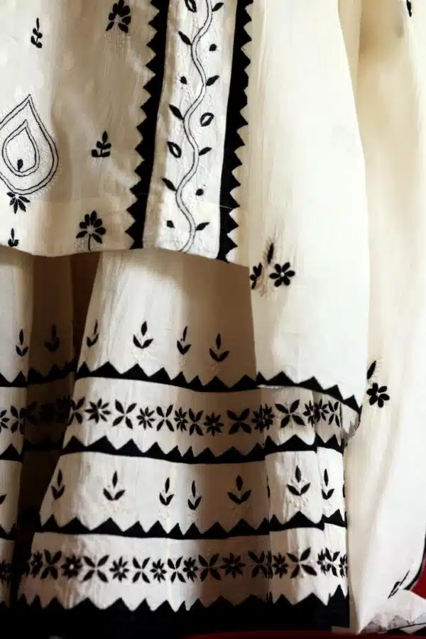 Black & White Daraz Chikankari Sharara Bottom - Image 4
