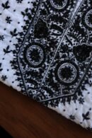 Black & White Cotton Chikankari Unstitched Kurta Fabrics