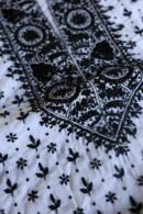 Black & White Cotton Chikankari Unstitched Kurta Fabrics